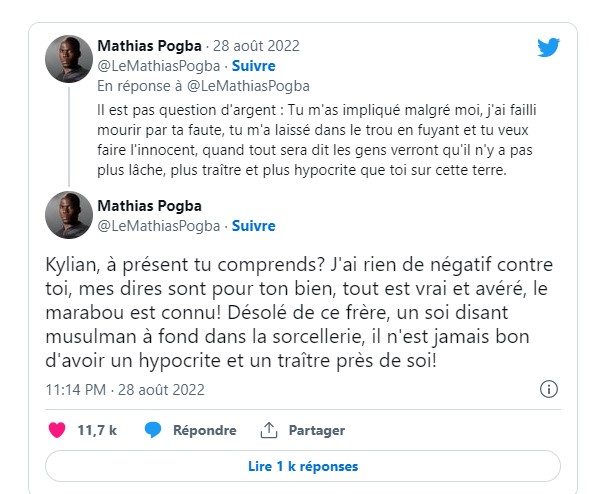 twitter pogba affaire marabout